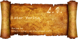 Later Verita névjegykártya